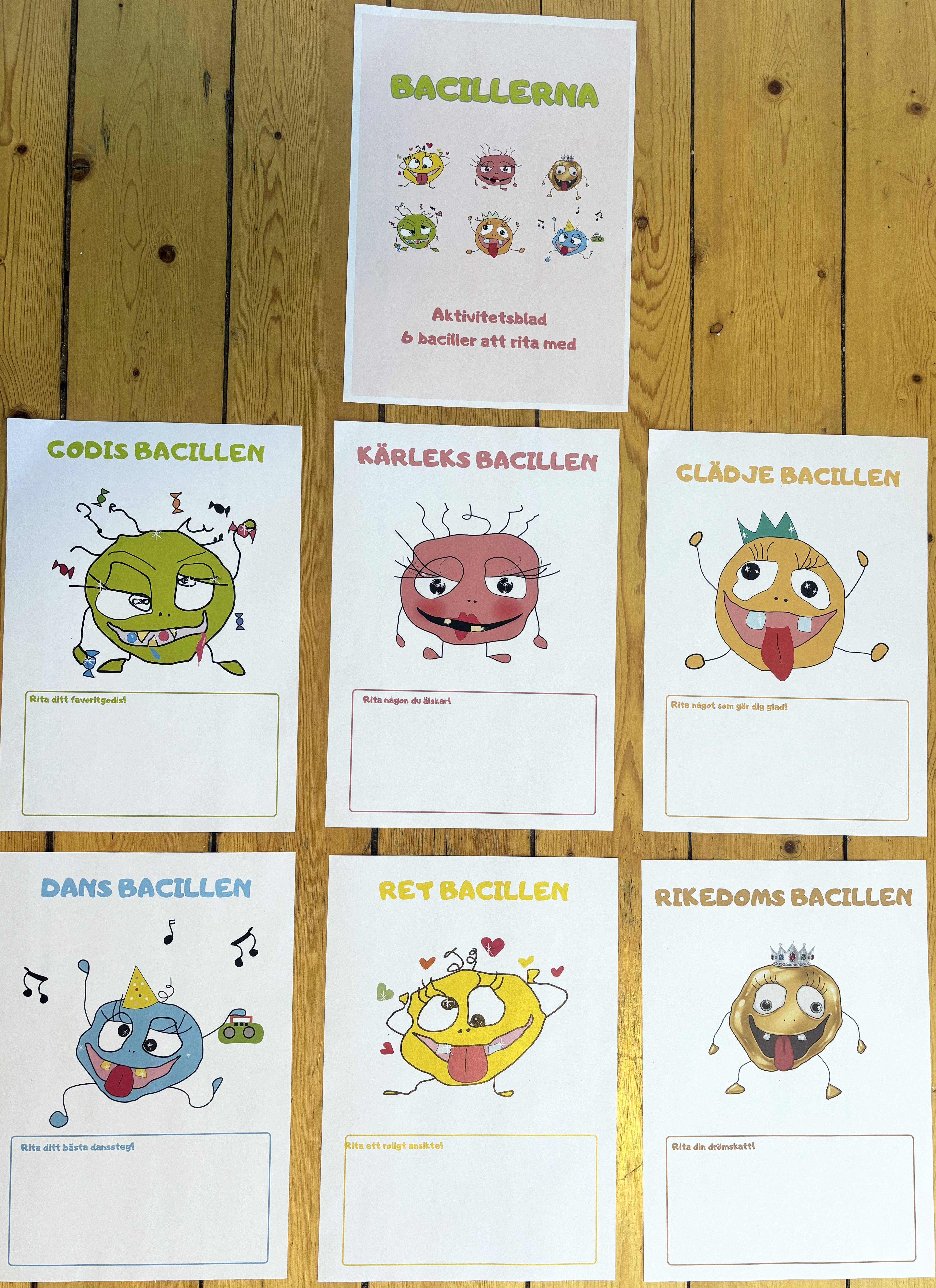 Bacillerna Aktivitetsblad – 6 karaktärer att rita med